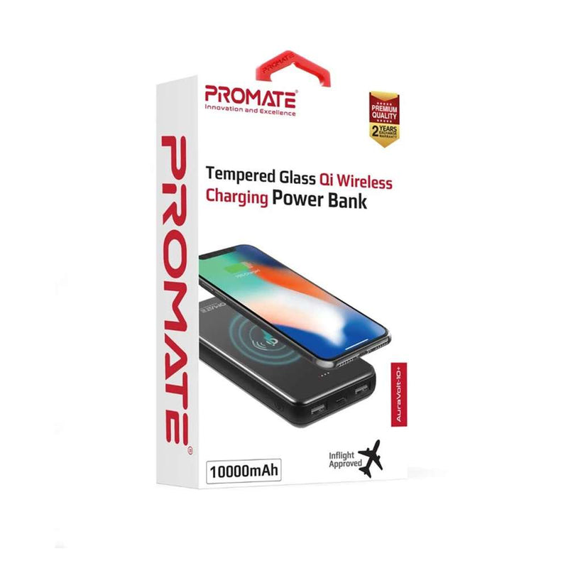 PROMATE AURAVOLT-10+BLACK WIRELESS POWER BANK BLACK