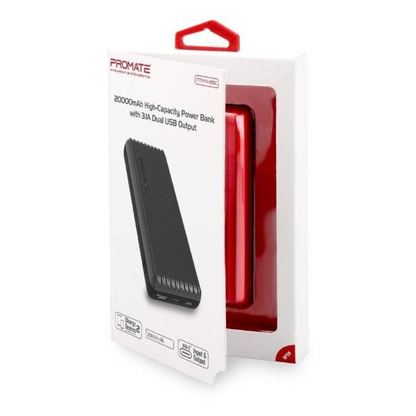 PROMATE TITAN-20C.RED LI-POLYMER POWER BANK RED